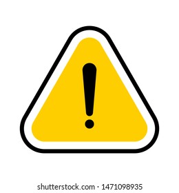 Vector hazard warning symbol isolated on white background. Warning icon, sign of problem for use on web, typography, on the road and construction.