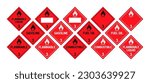 Vector hazardous material signs. Globally Harmonized System warning signs. Flammable Liquids. Class 3. Hazmat isolated placards
