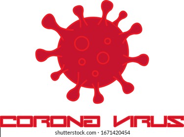 Vector of hazardous red Coronavirus (COVID-19) icon logo vector Illustration. Healthcare and medical concept background.