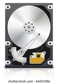 Vector HDD with machine code on surface
