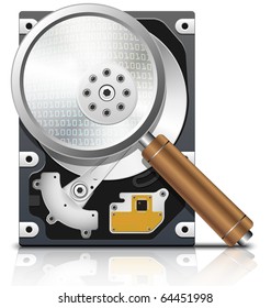 Vector HDD under the magnifying glass, front view