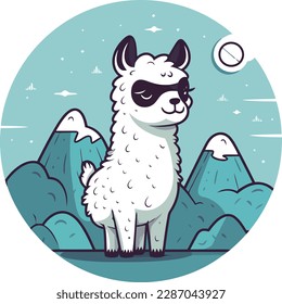 Vektor des Kopfes Alpaca Maskottlogo