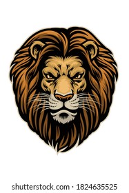 vector of head of angry lion