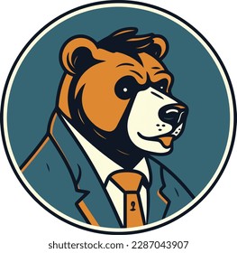 vector of head bear uniform suits