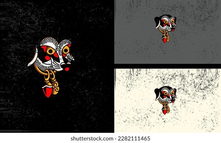 vector of a head black dog illustration mascot design