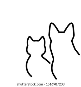 vector head cat and dog