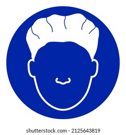 Vector head cover flat icon. Mandatory sign icon isolated on white background. Industrial warning web graphics