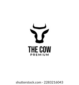 Vector head of a cow in a circle logo design concept for stock raising, meat dairy farm and food