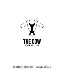 Vector head of a cow in a circle logo design concept for stock raising, meat dairy farm and food
