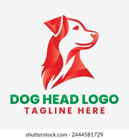 Vector cabeza de perro logo icono diseño