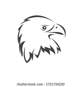 Vector Head of an Eagle. Black. Logo. Mascot. illustration. on white background