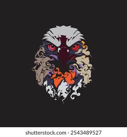 vector, head of an eagle on a black background