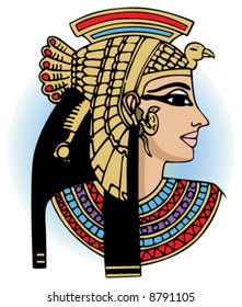 vector head of egyptian queen cleopatra