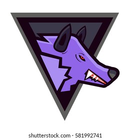 Vector head of enraged wolf in a shield - sports mascot
