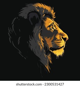 Vector head and face of a lion