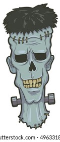 Vector head Frankenstein Halloween Sticker