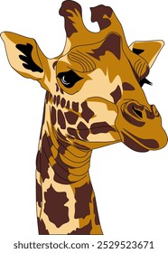 vector head of a giraffe with a long neck