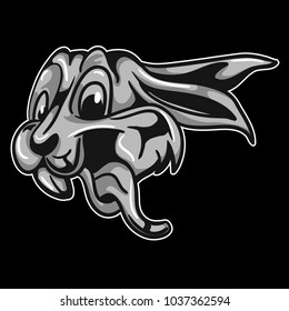 
vector head gray rabbit
