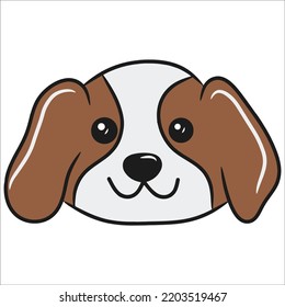 Vector head of his dog on a white background, Pets. Animal.