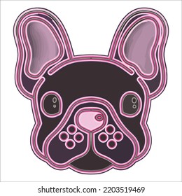Vector head of his dog on a white background, Pets. Animal.