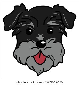 Vector head of his dog on a white background, Pets. Animal.