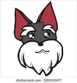 Vector head of his dog on a white background, Pets. Animal.