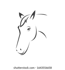 Vector head of horse black. Mammals. logo. icon. symbol. design. on white background