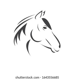 Vector head of horse black. Mammals. logo. icon. symbol. design. on white background