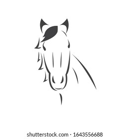 Vector head of horse black. Mammals. logo. icon. symbol. design. on white background