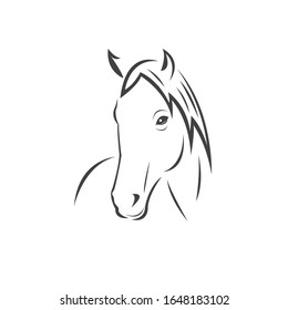 Vector head of horse black. Mammals. logo. icon. symbol. design. on white background