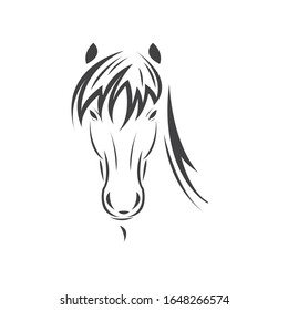Vector head of horse black. Mammals. logo. icon. symbol. design. on white background