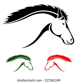 Vector head of horse on a white background