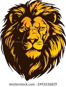 vector head of the king of the jungle lion