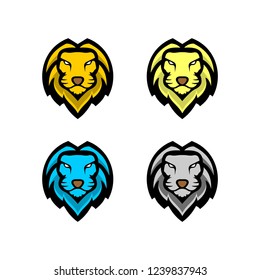 vector head lion logo template