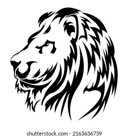 Vector of head lion white background