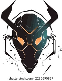 vector of head logo robot for mascot