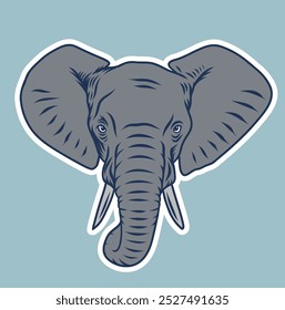 Cabeza de Vector de la cabeza del elefante de la mascota aislada en blanco