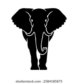 Vector head of mascot elephant head isolated on white,elephant black head