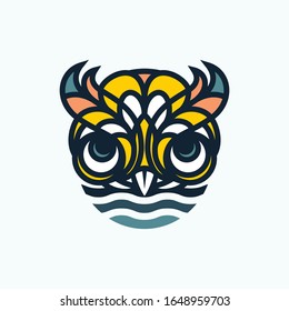 vector head owl vintage ornament 