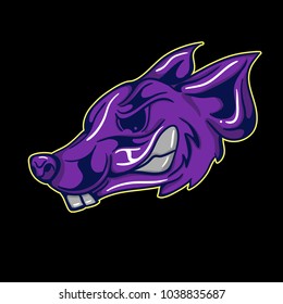 vector head of purple rats 2