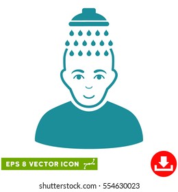 Vector Head Shower EPS vector pictogram. Illustration style is flat iconic soft blue symbol on a transparent background.