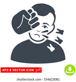 Vector Head Strike EPS vector pictograph. Illustration style is flat iconic smooth blue symbol on a transparent background.