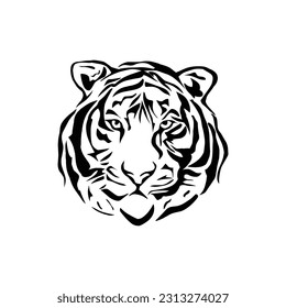 vector head tiger on white background