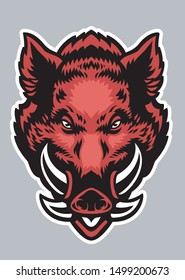 vector of head of wild boar mascot