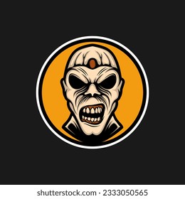 Vector Head Zombie Logo Ilustration