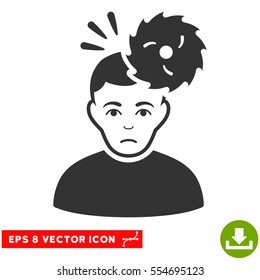 Vector Headache EPS vector pictograph. Illustration style is flat iconic gray symbol on a transparent background.