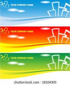vector header for real estate company in three color variations