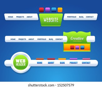 Vector Header Web Menu Design