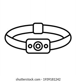 Vector Headlamp Outline Icon Design
