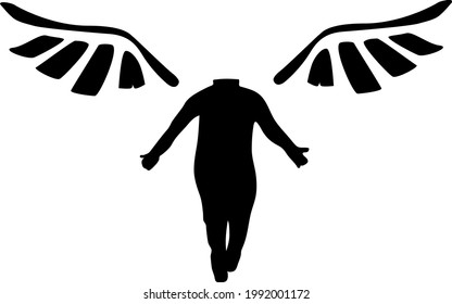 Vector La Ilustración Ángel Sin Cabeza